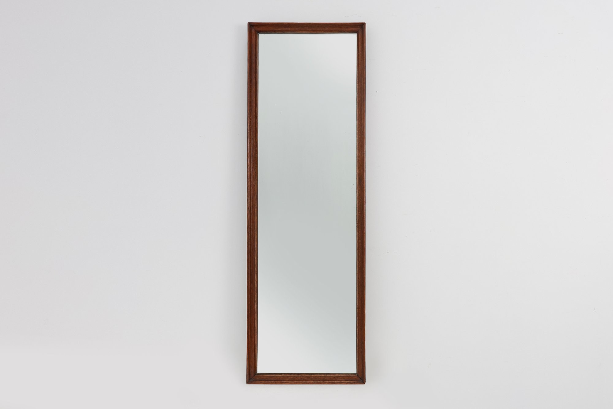 Art Deco Tall Oak Mirror with Moulded Frame, Belgium, 1920thumbnail