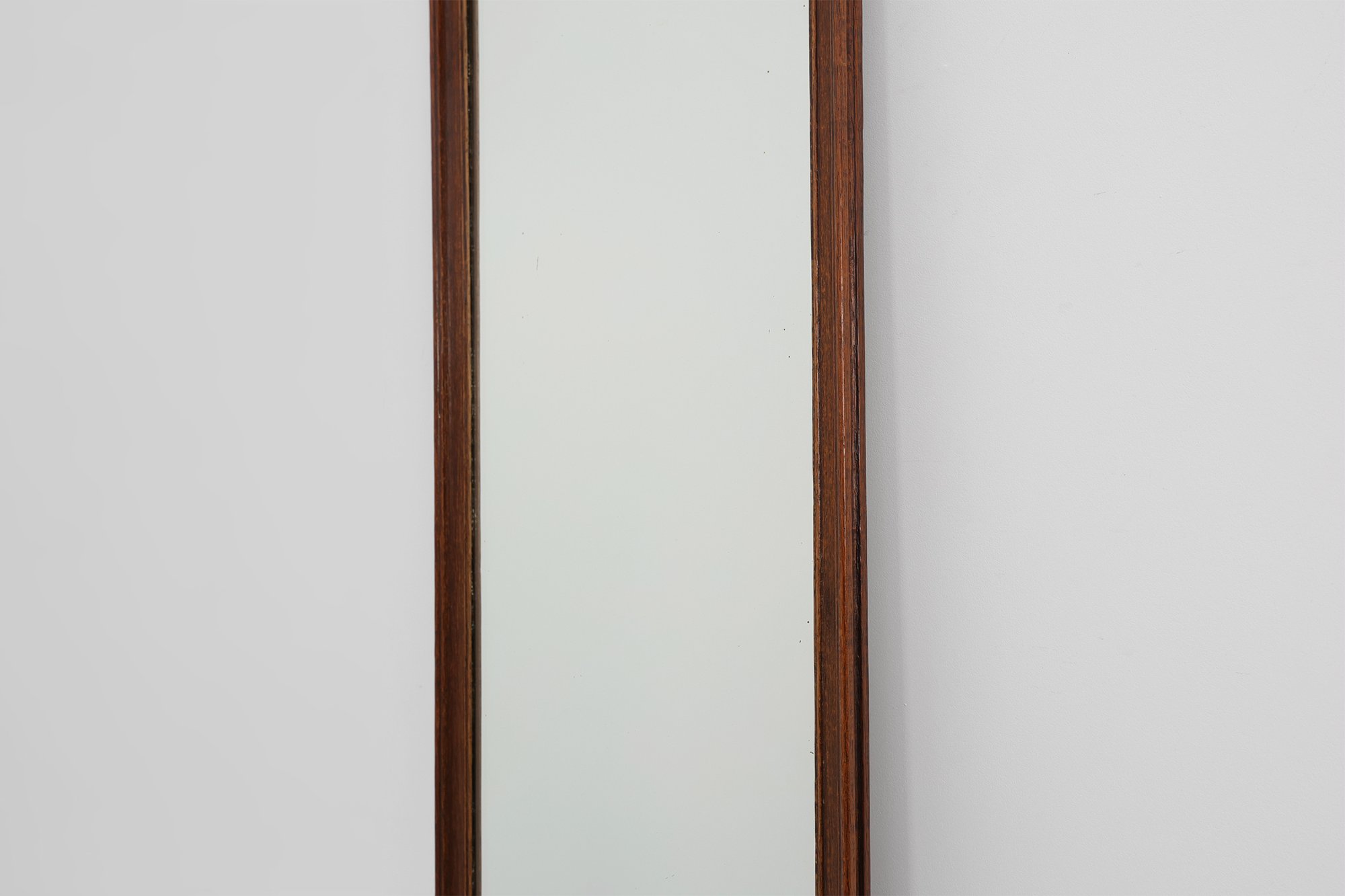 Art Deco Tall Oak Mirror with Moulded Frame, Belgium, 1920thumbnail