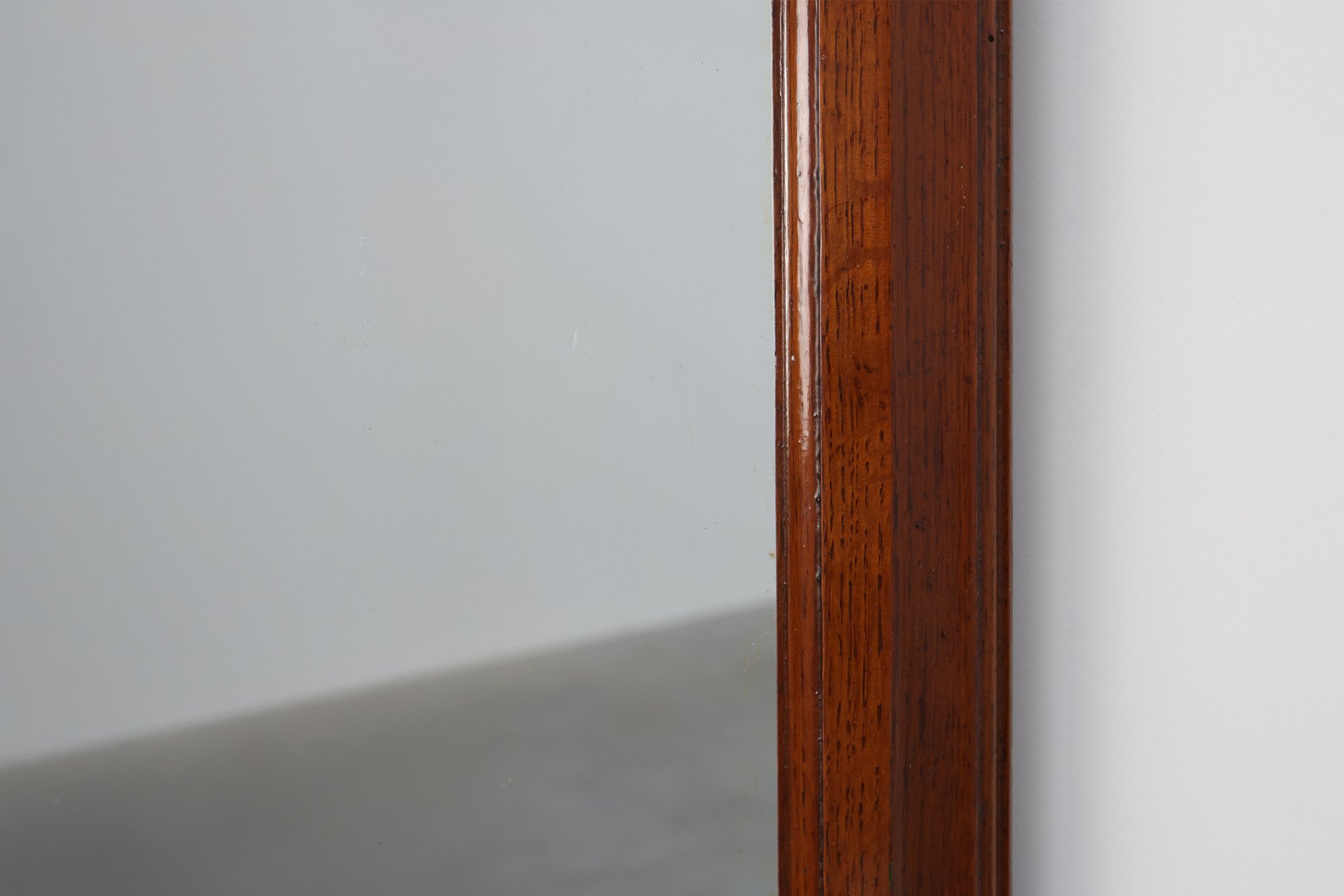 Art Deco Tall Narrow Oak Mirror with Moulded Frame, Belgium, 1920thumbnail