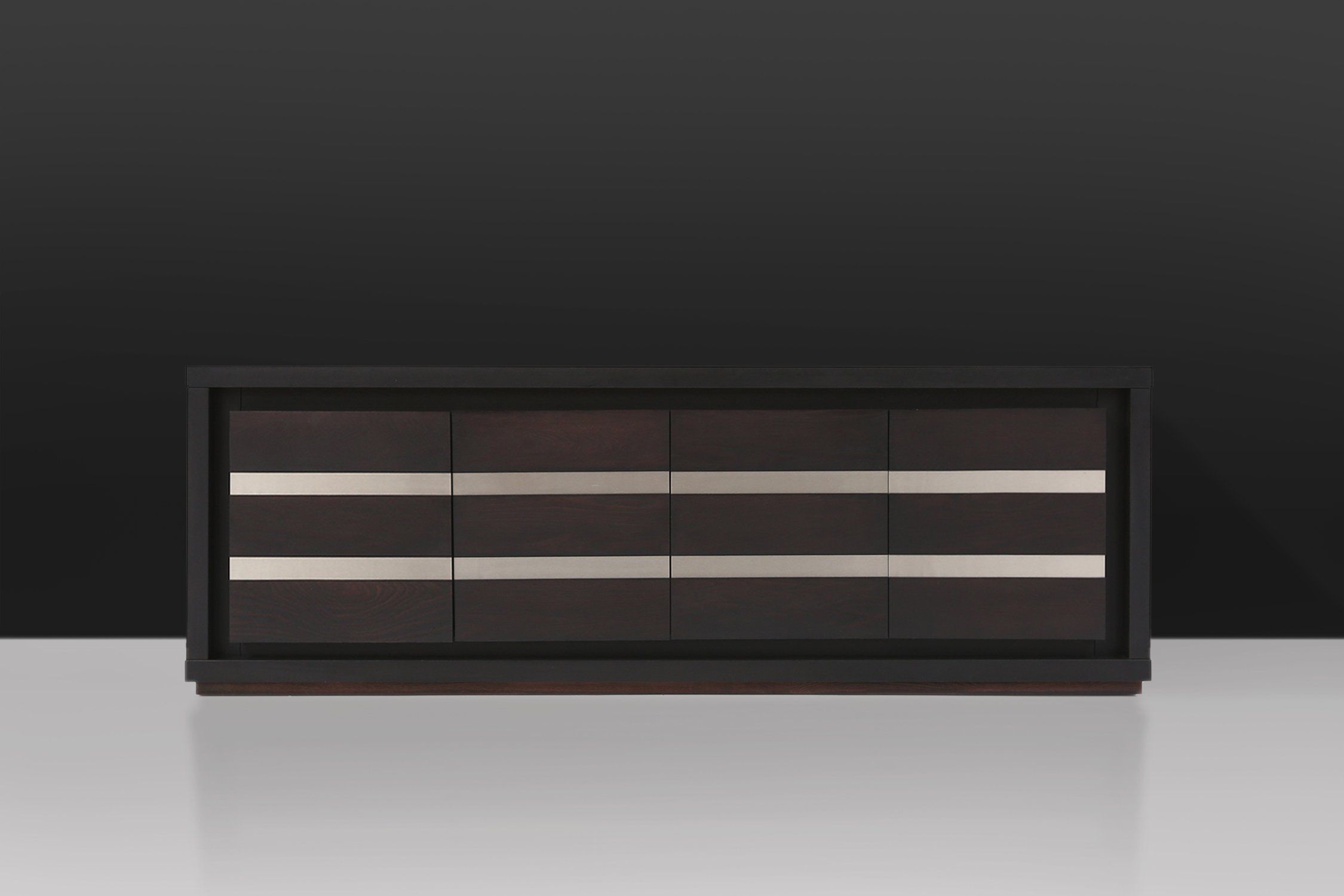 Brutalist Mid-century Belgian Black Oak Sideboard, Belgium 1970sthumbnail