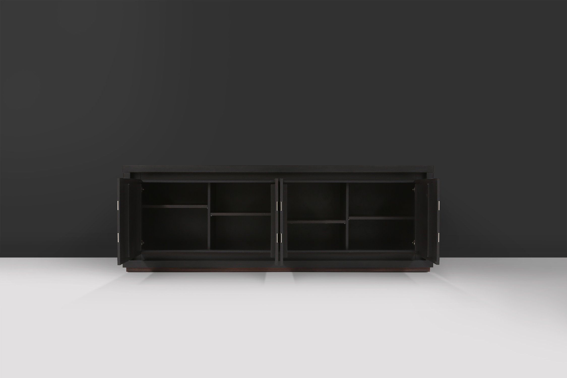 Brutalist Mid-century Belgian Black Oak Sideboard, Belgium 1970sthumbnail