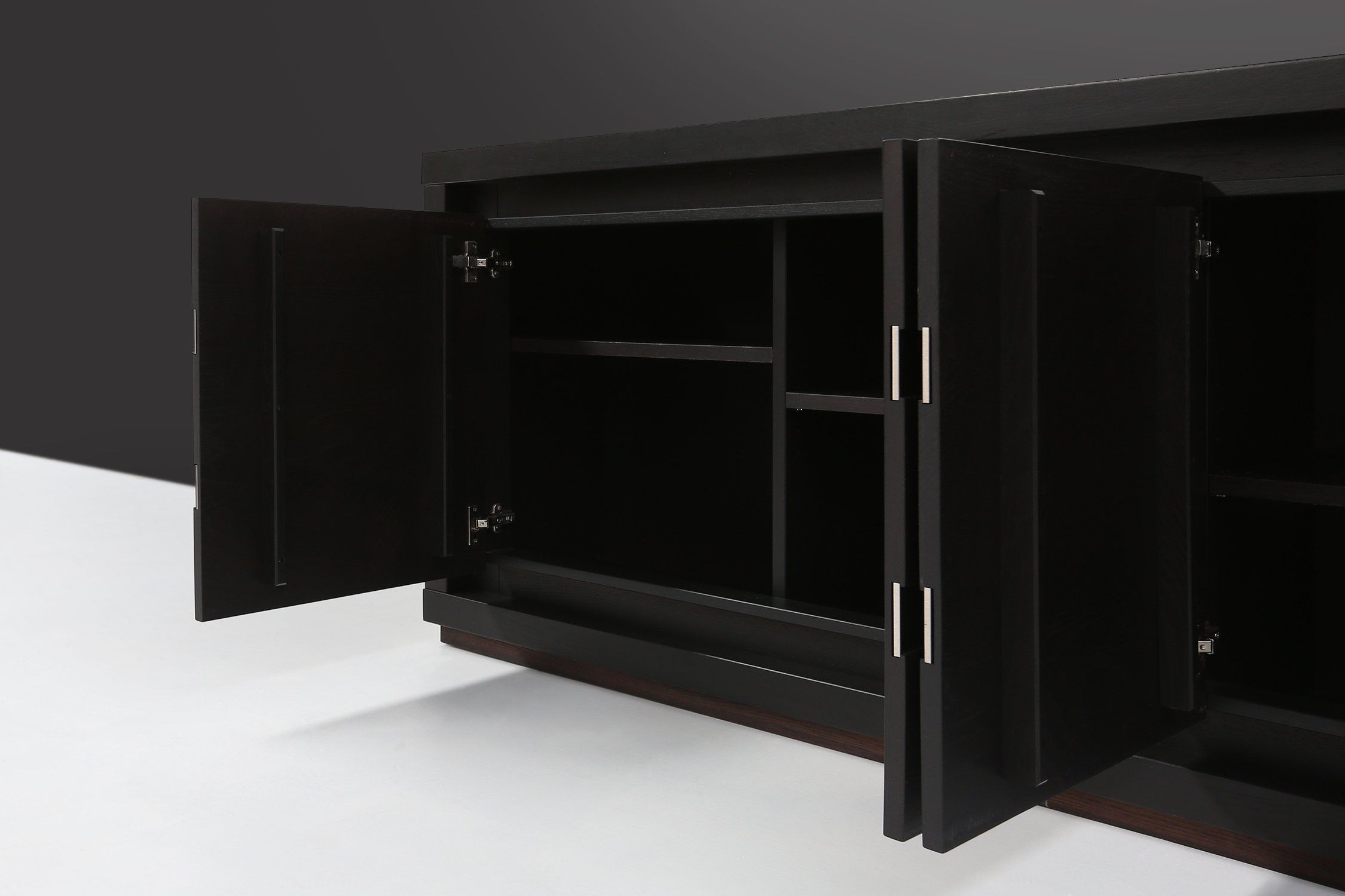 Brutalist Mid-century Belgian Black Oak Sideboard, Belgium 1970sthumbnail